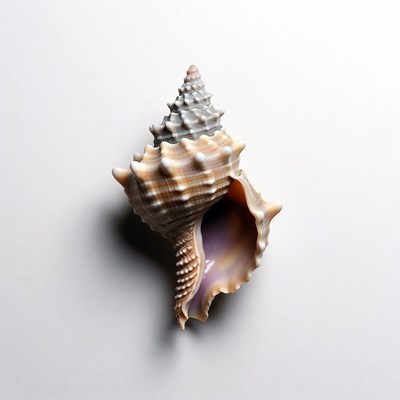Conch seashell on white background
