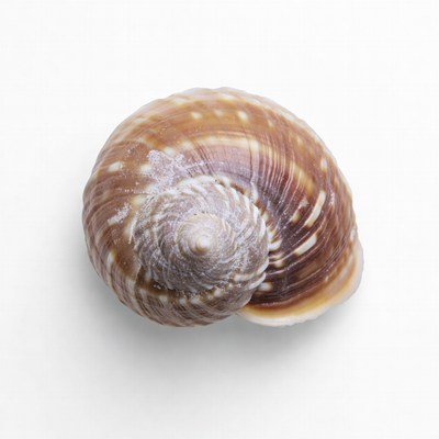 Brown seashell on white background
