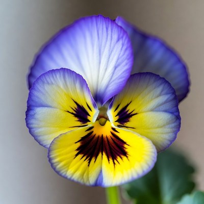 Vibrant Purple Yellow Pansy Flower