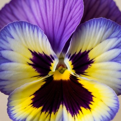 Purple Pansy Flower Closeup