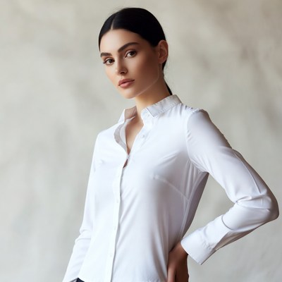 Beautiful woman in white shirt