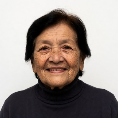 Elderly Asian woman smiling