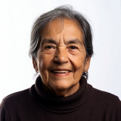 Smiling elderly Latina woman