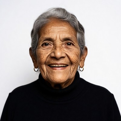 Elderly Asian woman smiling