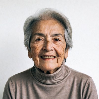 Elderly Asian woman smiling