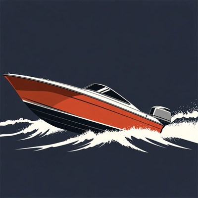 Speedboat Racing Through Waves