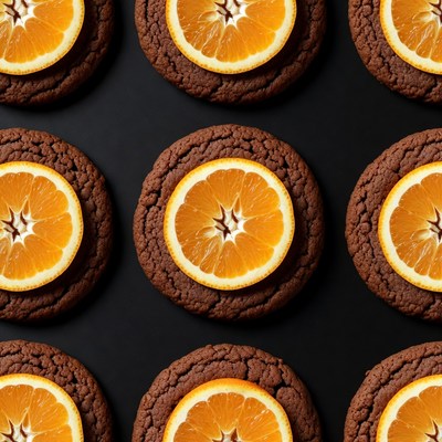 Chocolate Cookies with Orange Slices