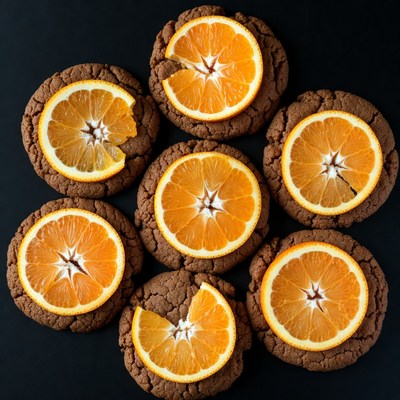 Chocolate Cookies with Orange Slices