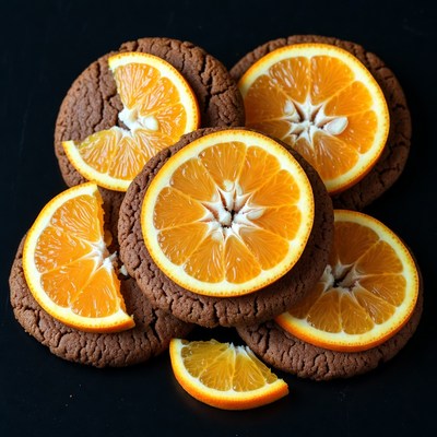 Chocolate Cookies with Orange Slices