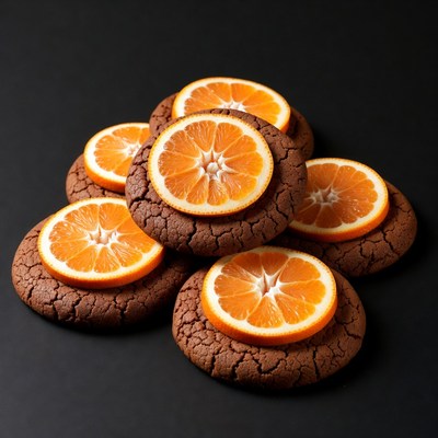 Chocolate Cookies with Orange Slices