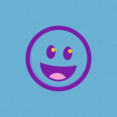 Purple Smiling Emoji Face
