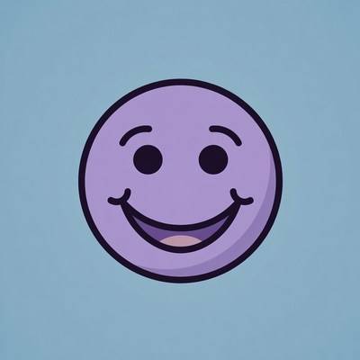 Purple Smiling Emoji Face