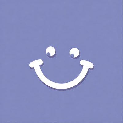 White Smiley Face on Purple Background