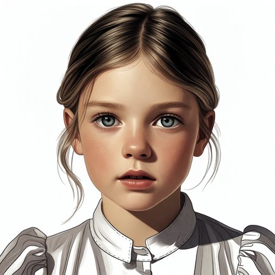 Young girl with green eyes