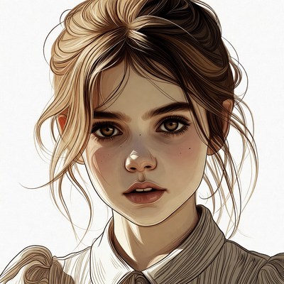 Young woman with messy blonde bun