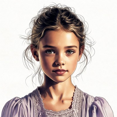 Young girl in lace dress portrait