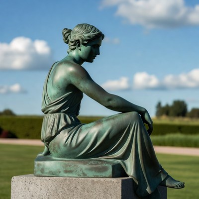 Bronze Statue of Seated Woman