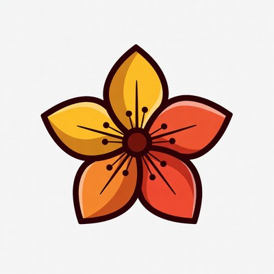 Yellow Orange Flower Clipart