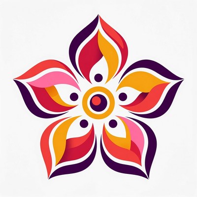 Vibrant Multicolored Flower Illustration