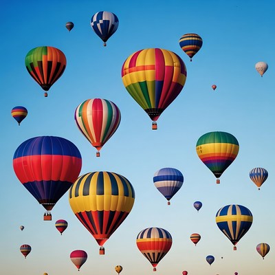 Colorful Hot Air Balloons in Sky