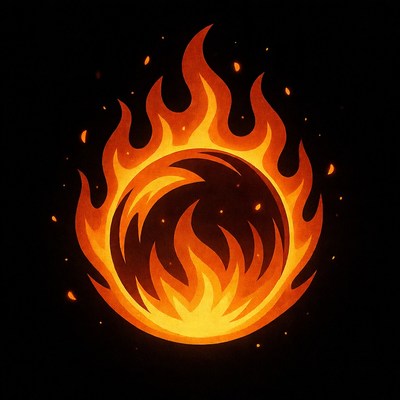 Fiery Circle Flame Illustration