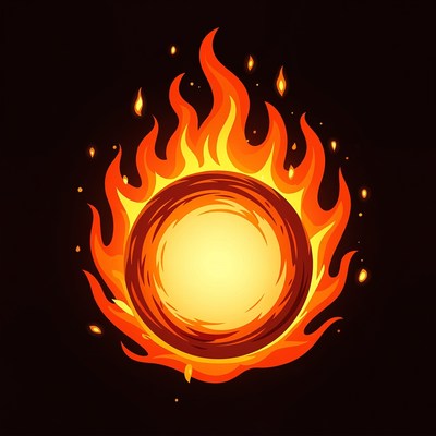 Fiery Circle Flame Illustration