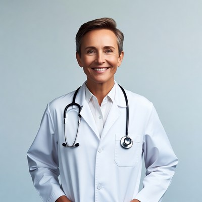 Smiling female doctor with stethoscope