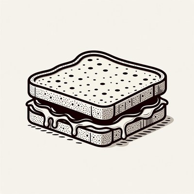 Grilled Cheese Sandwich Illustration