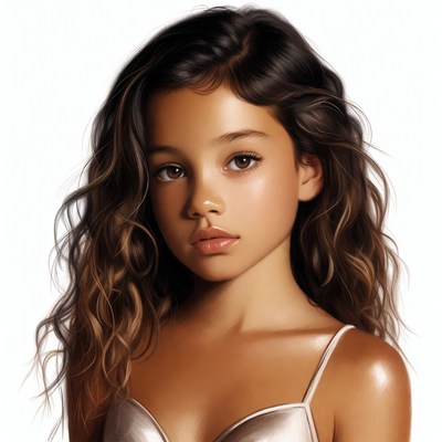 Young girl in silver bra
