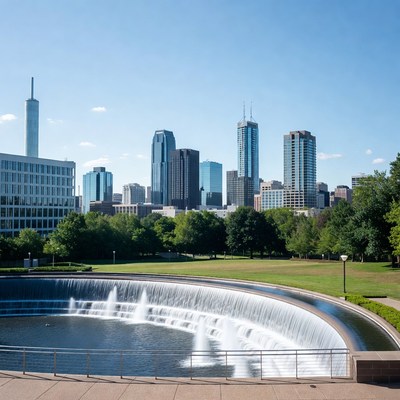 Minneapolis Skyline with Waterfall