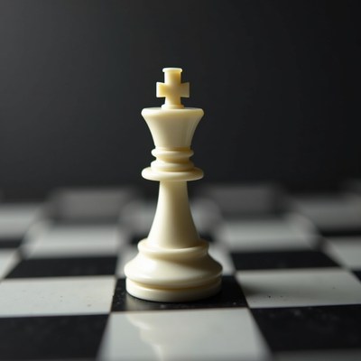 White Chess King on Board