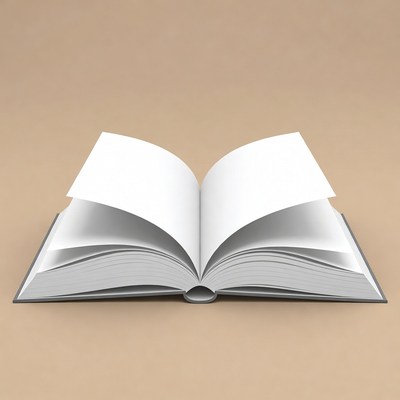 Open Book on Beige Background