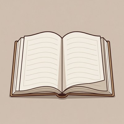 Open Blank Lined Notebook Illustration