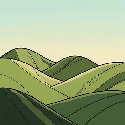 Green Rolling Hills Illustration