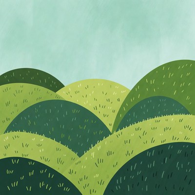 Green Rolling Hills Illustration