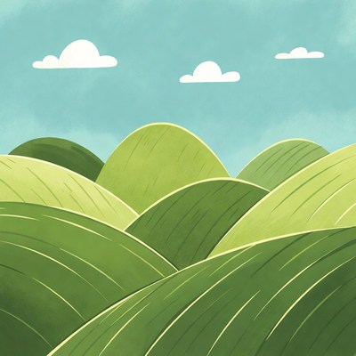 Green Rolling Hills Illustration
