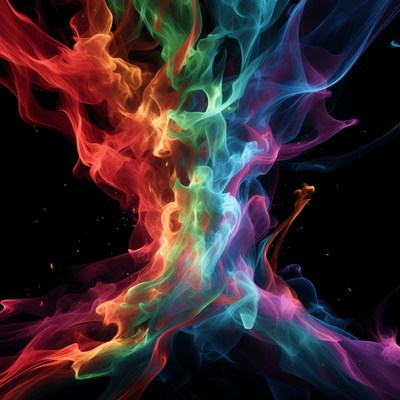 Colorful Fire Smoke Explosion