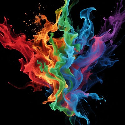 Colorful Paint Splashes Explosion