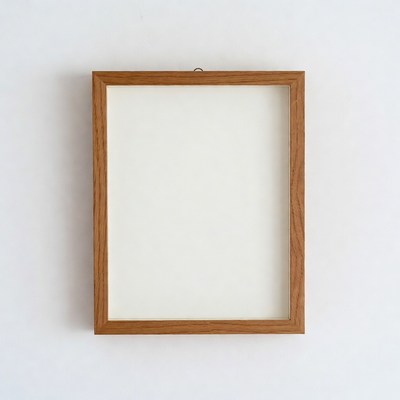 Empty Wooden Picture Frame on Wall