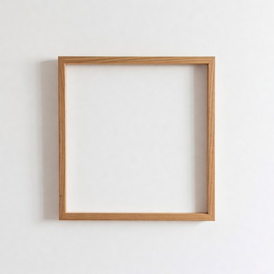 Empty Wooden Picture Frame on Wall