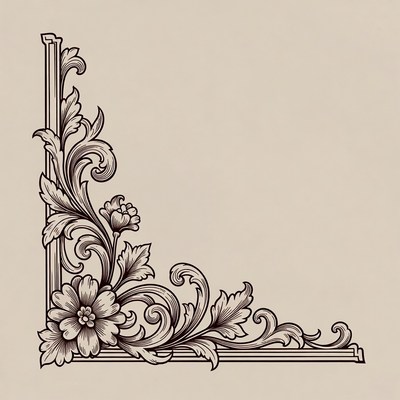 Ornate Floral Corner Design
