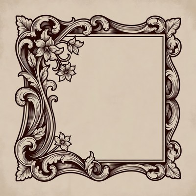 Ornate Floral Vintage Frame