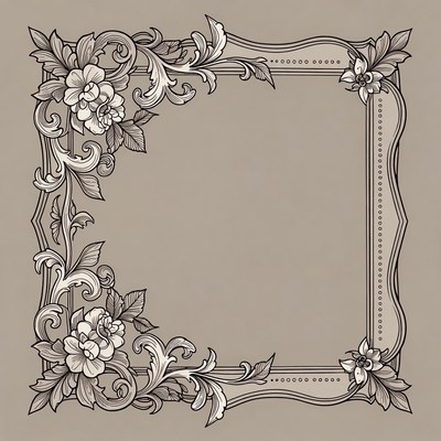 Ornate Floral Frame Illustration
