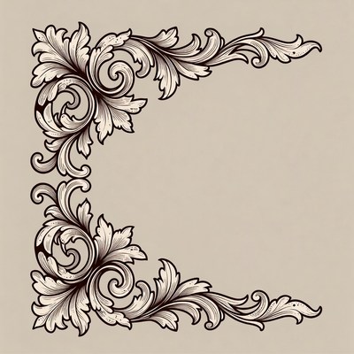 Ornate Floral Corner Border Design