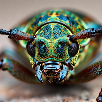 Close-up of colorful beetle