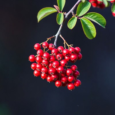 Red Mountain Ash Berries Cluster
