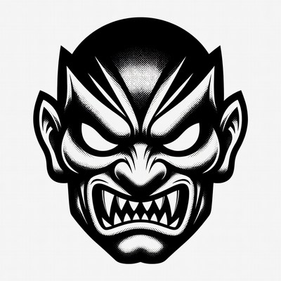 Oni Demon Mask Illustration