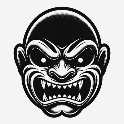 Hannya Demon Mask Illustration