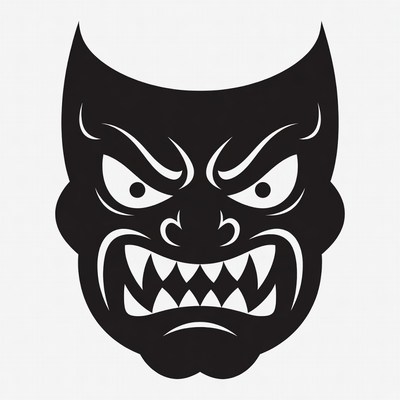 Oni Demon Mask Illustration