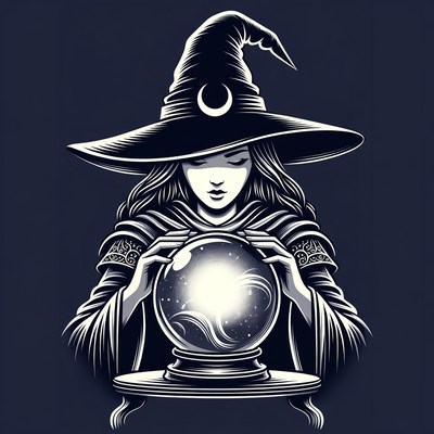 Woman gazing into crystal ball